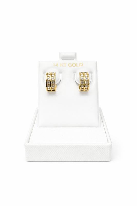 00132- NEW 14K Huggies Small Hoop Earrings (W.G)