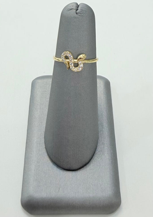 1839- NEW 14K Snake Cz Women’s Ring W.G