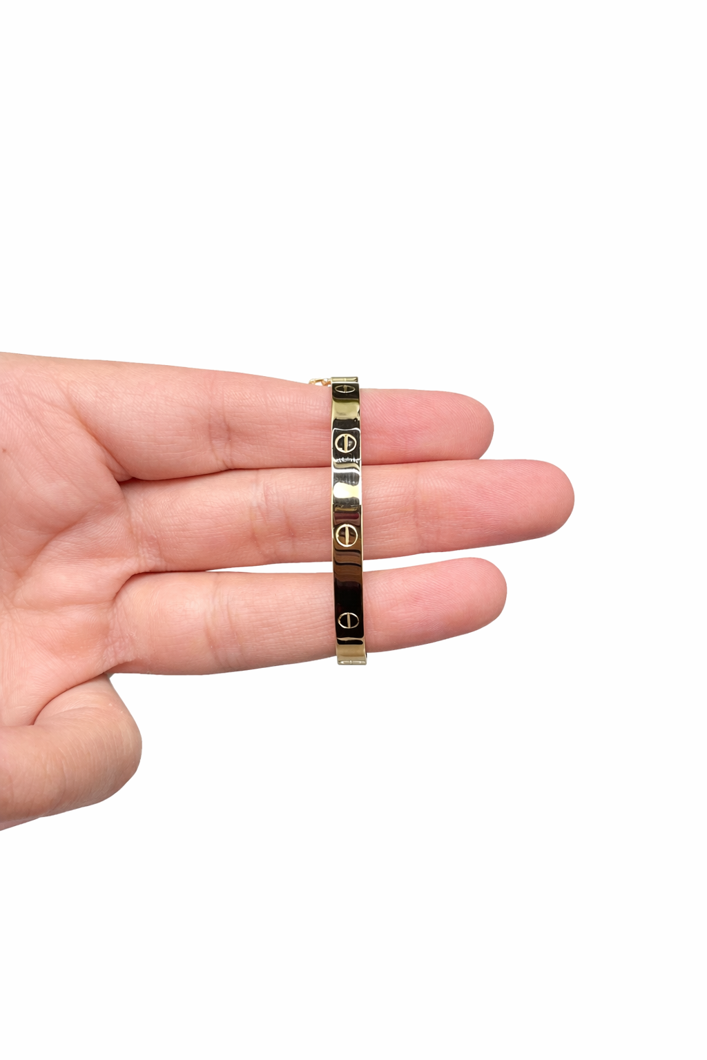 1338-NEW 14K Bangle Band Bracelet  (18.03CM) W.G