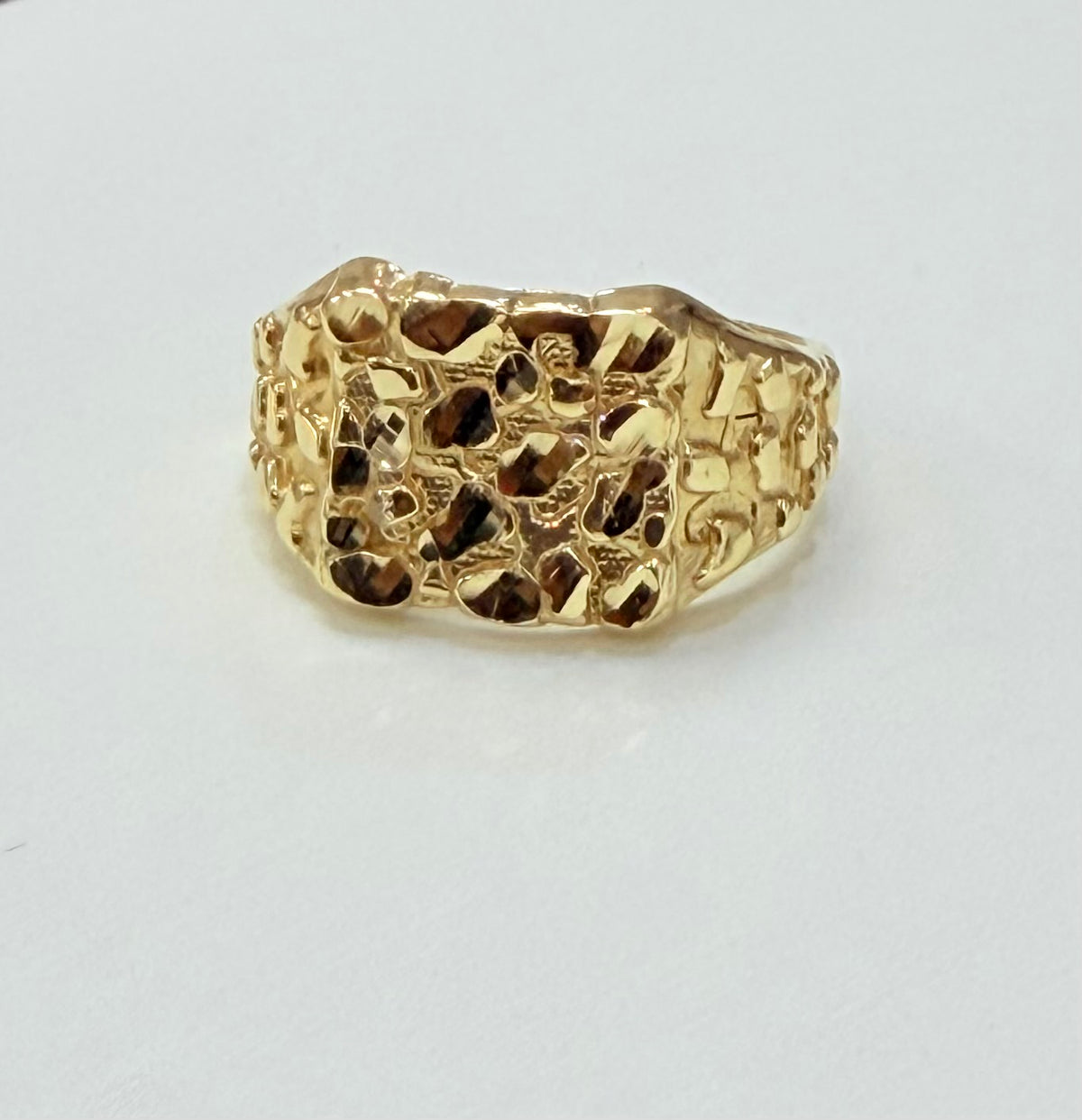 1193- NEW 14K Square Nugget Men's Ring W.G