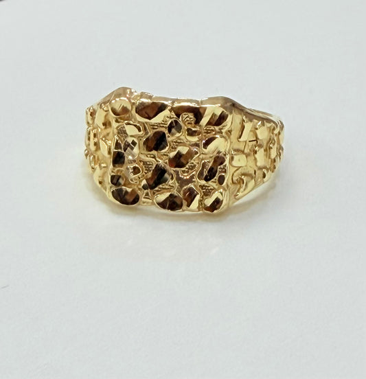 1193- NEW 14K Square Nugget Men's Ring W.G
