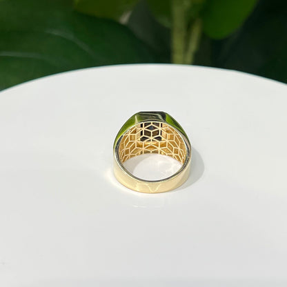 1247- NEW 14K Black Oval Men's Fashion Ring W.G