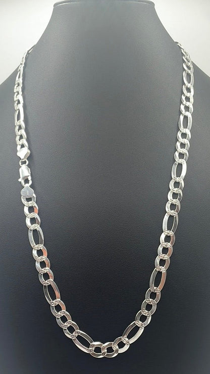 S001- 925 Italian Sterling Silver Figaro Chain 24” 39.98g