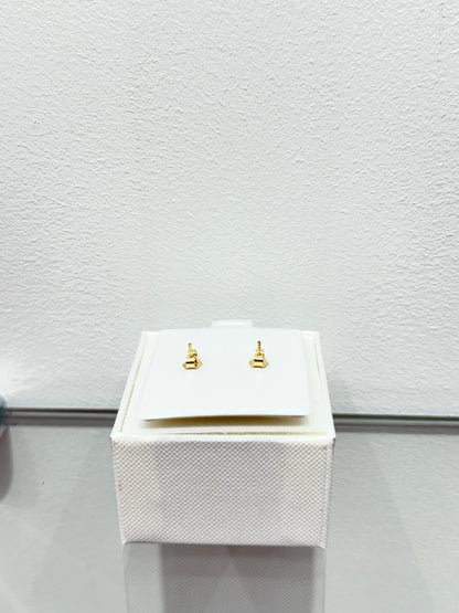 983-14K Square Nugget Stud Earrings (W.G)
