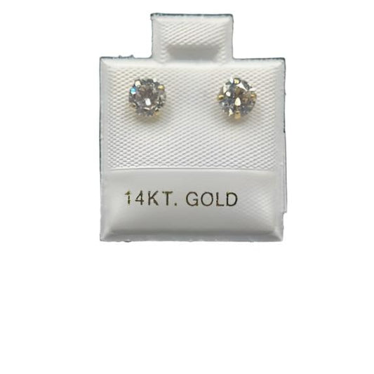 00180- NEW 14K Yellow Gold Medium Studs (5mm) W.G