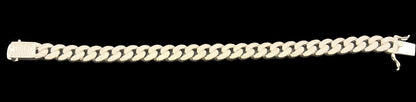 S274- Silver Cuban Link Bracelet 8”