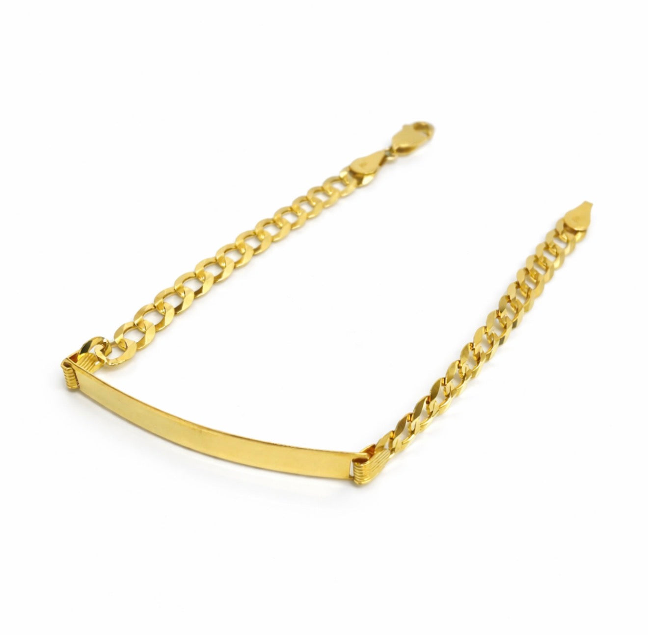 1510- NEW 14K Solid Cuban Curb ID Bracelet (5.7mm) 8" W.G