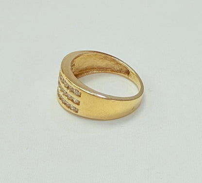00157- NEW 14K Gold Ring Zirconia (W.G)