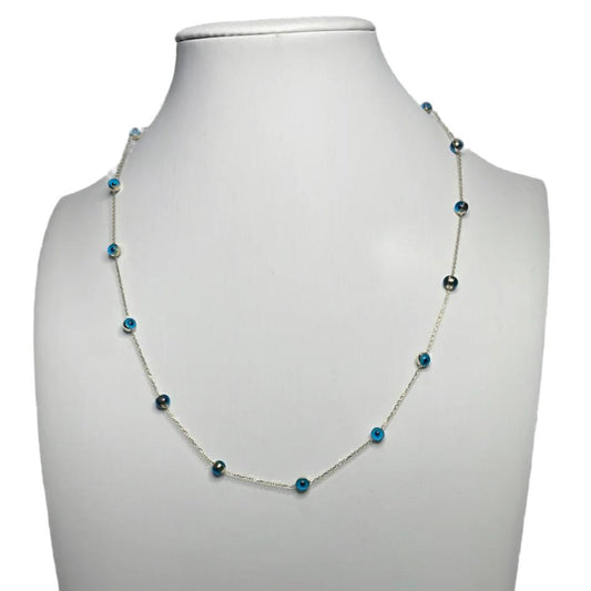 0090- 14K Evil Eye Chain Necklace 18"