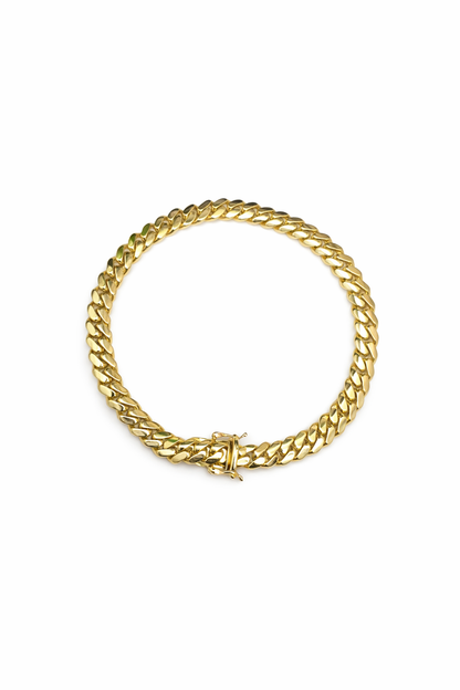 1270- 10K Solid Miami Cuban Bracelet 8.5" (7mm) W.G