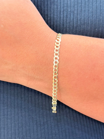 1756- NEW 14K Solid Cuban Curb Bracelet 8.5” (5mm) W.G