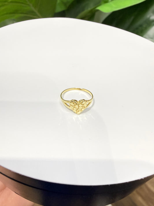 1538- NEW 10K Heart Nugget Ring W. G