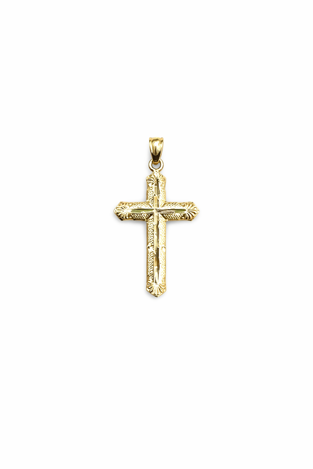 1562- NEW 10K Small Cross Pendant W.G