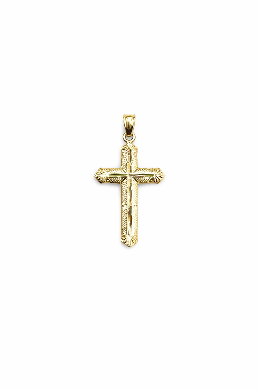 1562- NEW 10K Small Cross Pendant W.G