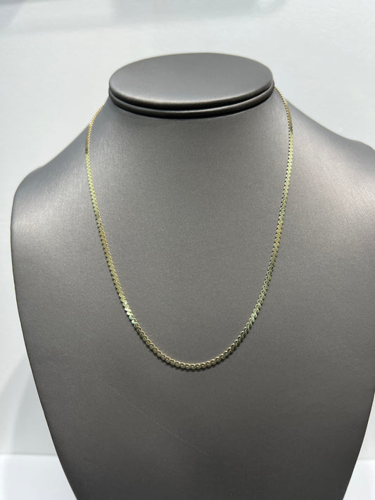 1162- NEW 14K Gold Serpentine Link Chain (2mm) W.G