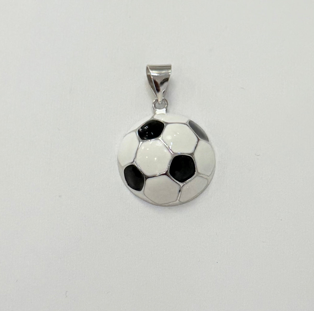 S1139- NEW .925 Sterling Silver Soccer Ball Pendant W.G