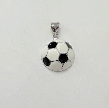 S1139- NEW .925 Sterling Silver Soccer Ball Pendant W.G
