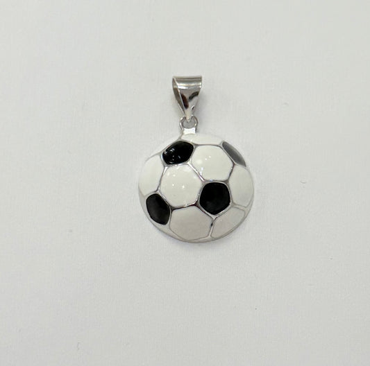 S1139- NEW .925 Sterling Silver Soccer Ball Pendant W.G