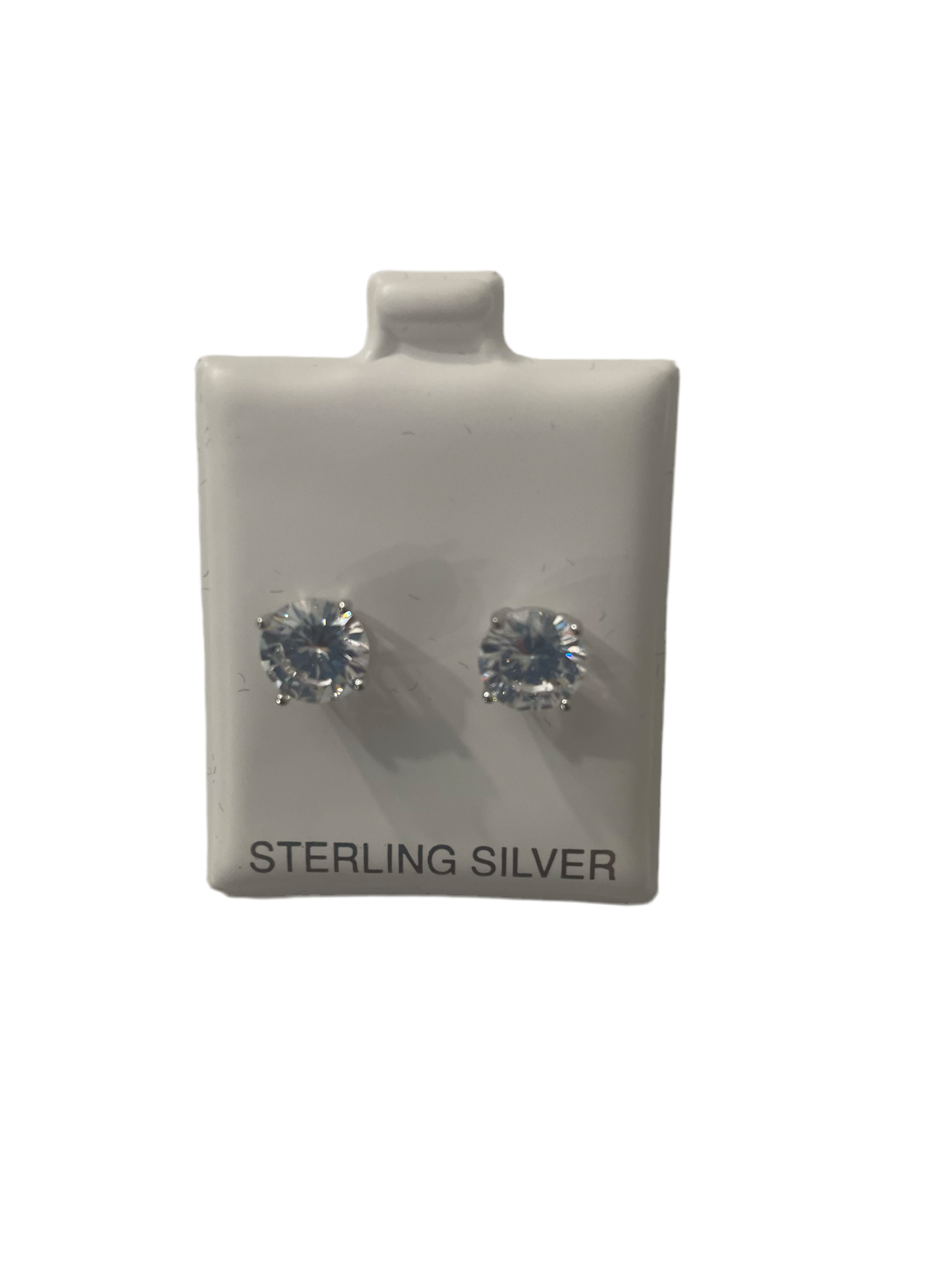 S686- Sterling Silver Cz Stone 8mm