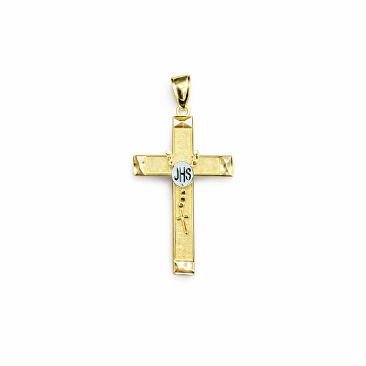 1567- NEW 10K Rosary Crucifix Pendant W.G