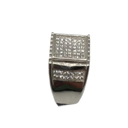 S0015- Anillo de plata cuadrado para hombre