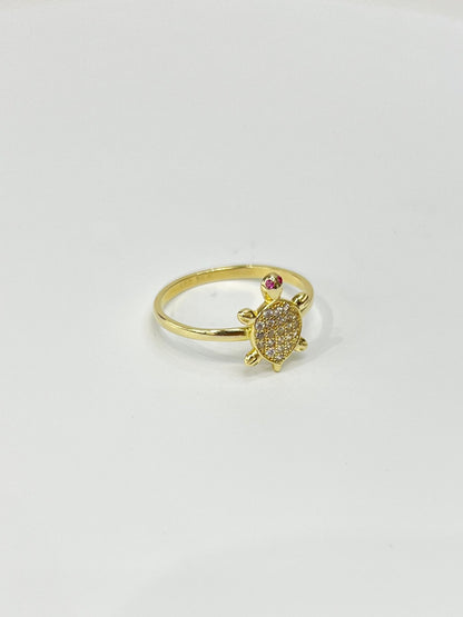 877- NEW 14K Yellow Gold Turtle Ring (W.G)