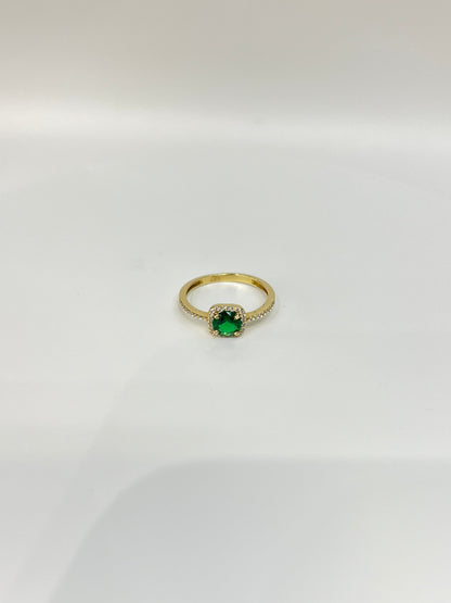 998-NEW 14k Green Square Gold Ring (W.G)
