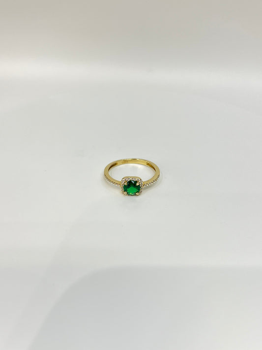 998-NEW 14k Green Square Gold Ring (W.G)