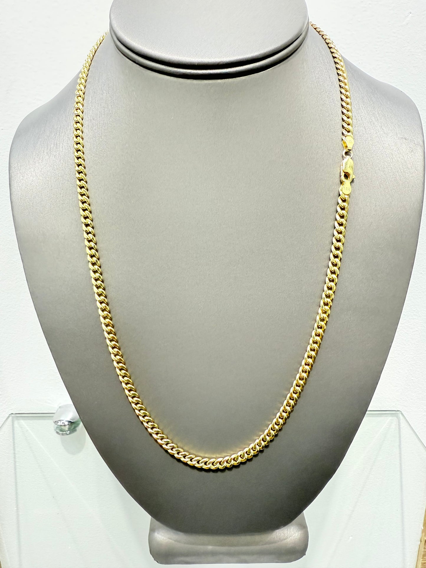 468-NEW 14K semi solid Miami Cuban (4.5mm).W.G
