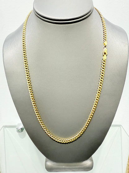468-NEW 14K semi solid Miami Cuban (4.5mm).W.G