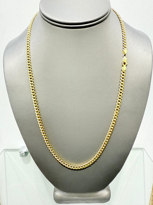 468-NEW 14K semi solid Miami Cuban (4.5mm).W.G