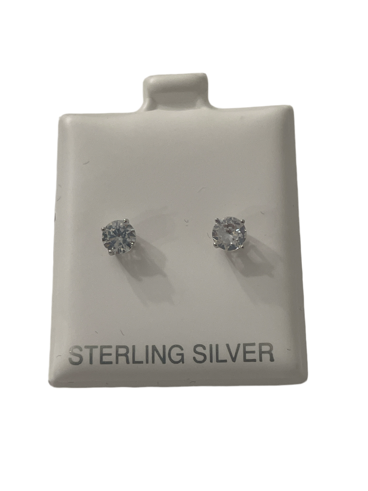 S692- White Cz Stones Stud Earrings 5MM