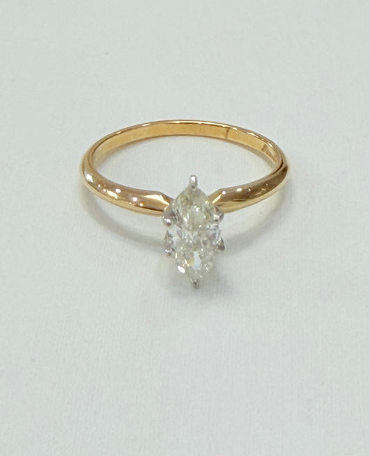 1341- NEW 14K Oval Diamond 💎 Gold Ring W.G