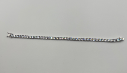 S783- Silver Round Cz Tennis Bracelet 8”