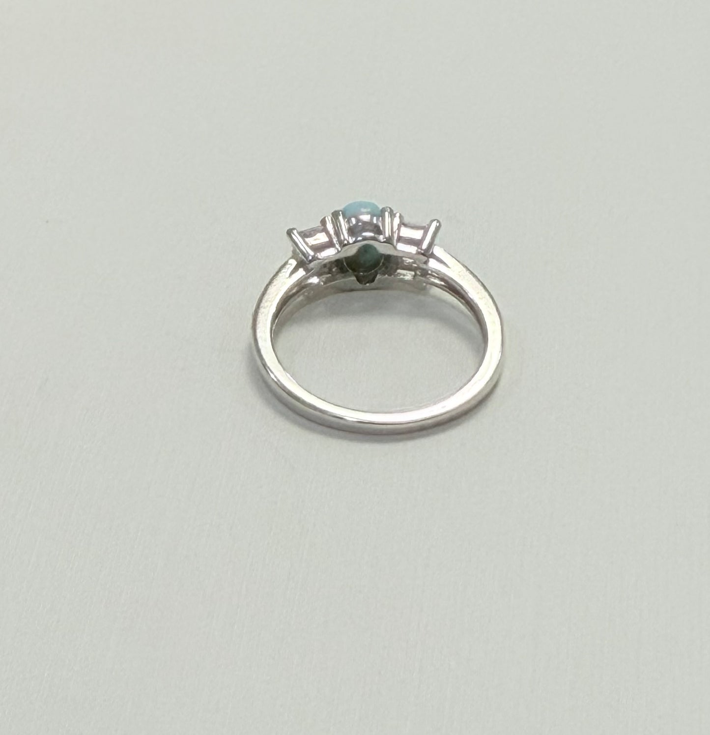 S900- .925 Silver Larimar Oval Ring W.G