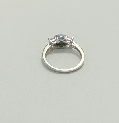 S900- .925 Silver Larimar Oval Ring W.G