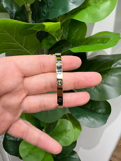 1337- 14K Cartier Style Bangle Band Bracelet Replica (19cm)W.G