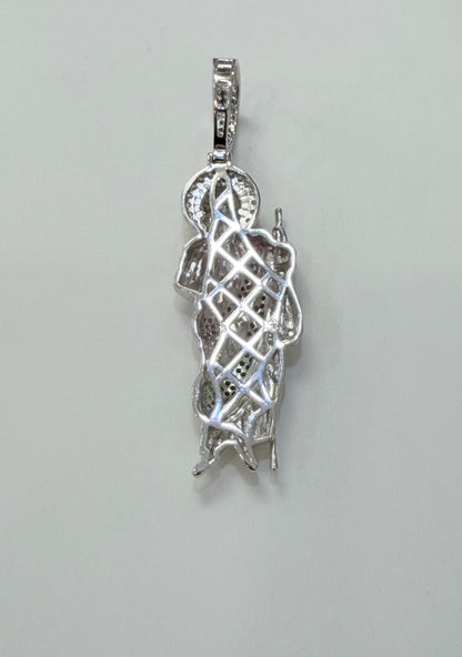 S267- NEW .925 Sterling Silver St. Jude Medium Pendant W.G