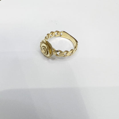 1635- NEW 10K Gold Chain Ring With Rose W.G