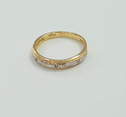 973- 14K Trio Two Tone Wedding Rings (W.G)