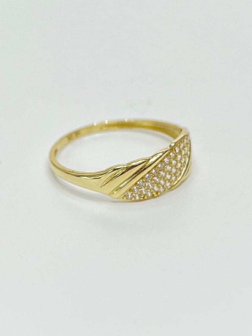 1479- NEW 14K Croissant Gold Ring W.G