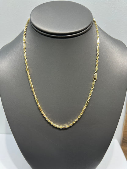 1284-NEW 10K Hollow Milano Chain 20” (3mm) W.G