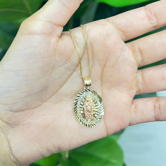 624- NEW 14K Religious “Our Lady of Guadalupe” Pendant W.G
