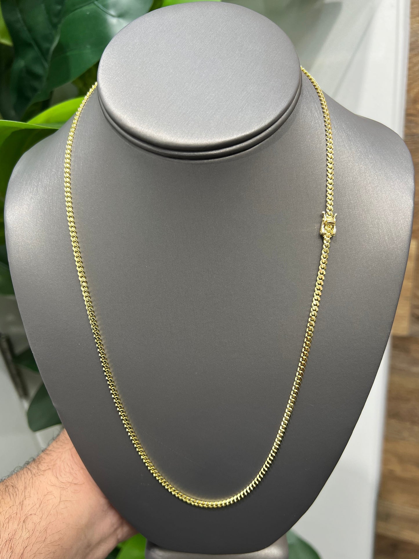 1572- NEW 10K Solid Miami Cuban Chain 22" (3mm) W.G