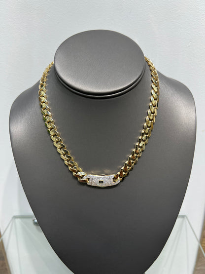 1238- NEW 14K Hollow Cuban Monaci Chain (9mm) W.G