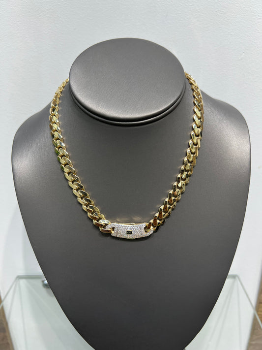1238- NEW 14K Hollow Cuban Monaci Chain (9mm) W.G
