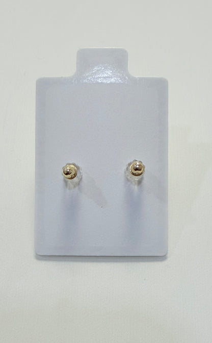 1699- NEW 14K Ball Stud Earrings (8mm)W.G