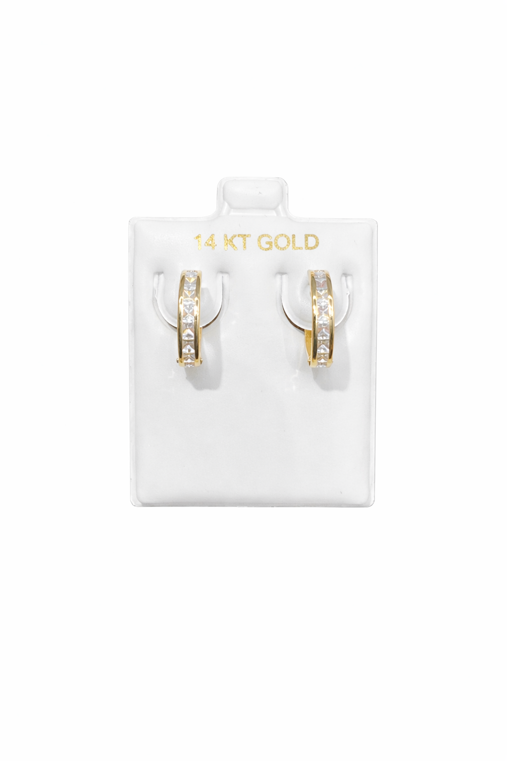1541- NEW 14K Gold Huggies Hoop Earrings W.G