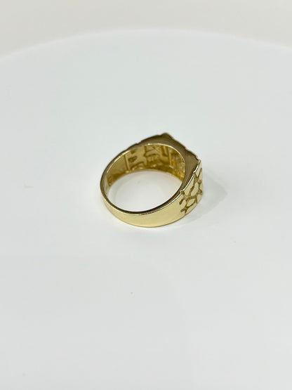 1199- NEW 14K Nugget Fashion Men's Ring W.G