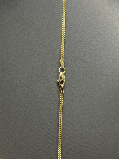 C15- NEW 14K Franco Chain 18”(1.5mm)and Letter A Pendant Set.W.G